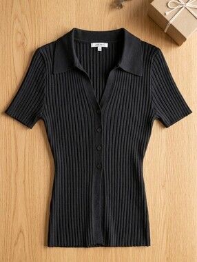 Love Tree Midnight Ribbed Button-Down Shirt
